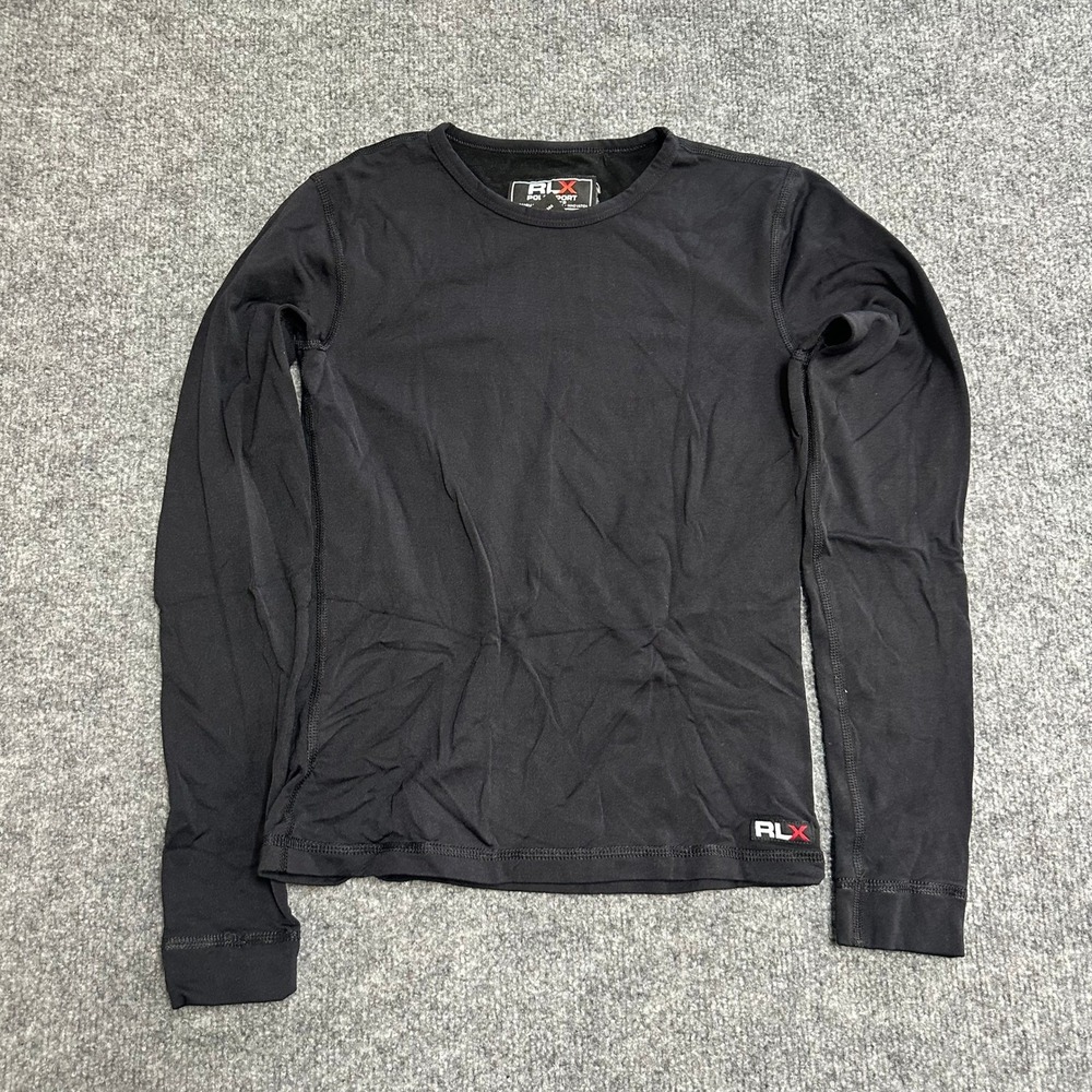 RLX Polo Sport Top Womens Size S Black Long Sleeve Made in USA Performance